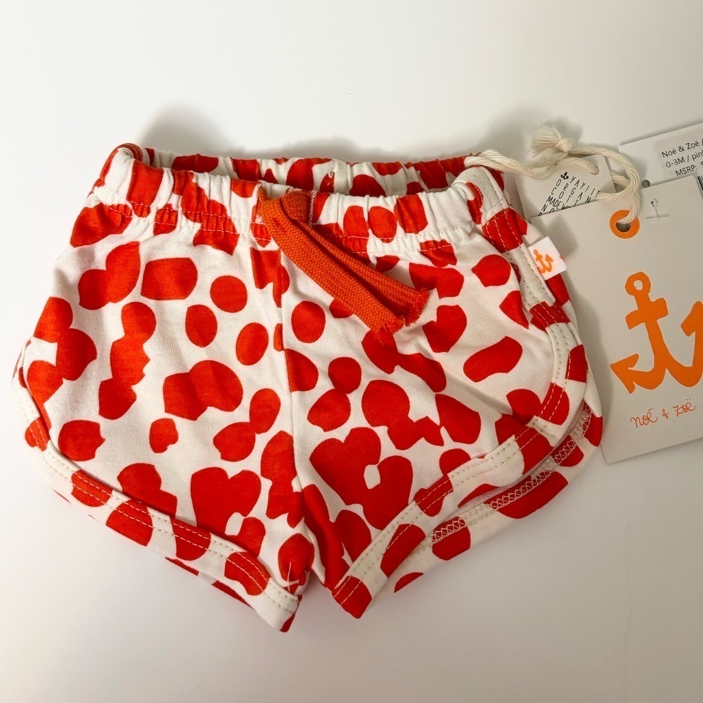 Noe & Zoe baby shortie coral pink shorts size 0-3 mo new